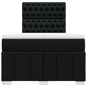 Κρεβάτι Boxspring με Στρώμα Μαύρο 120x200 εκ. Υφασμάτινο - Pakobazaar