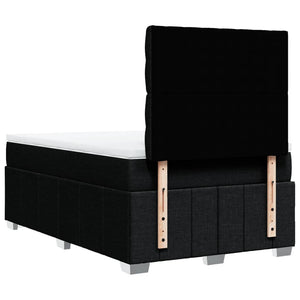 Κρεβάτι Boxspring με Στρώμα Μαύρο 120x200 εκ. Υφασμάτινο - Pakobazaar