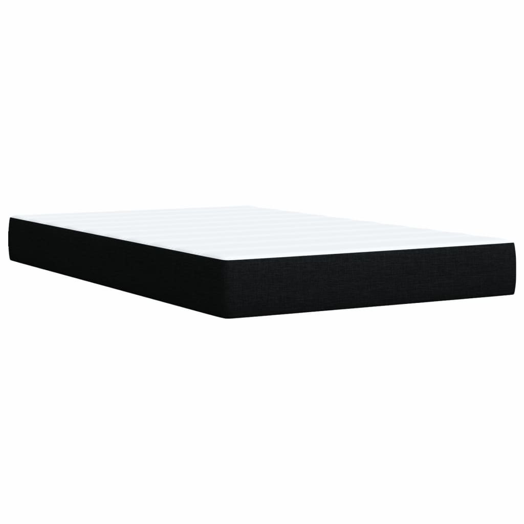 Κρεβάτι Boxspring με Στρώμα Μαύρο 120x200 εκ. Υφασμάτινο - Pakobazaar