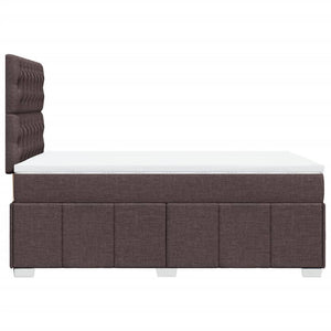 Κρεβάτι Boxspring με Στρώμα Σκούρο Καφέ 120x200 εκ. Υφασμάτινο - Pakobazaar
