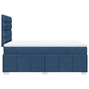Κρεβάτι Boxspring με Στρώμα Μπλε 120x200 εκ. Υφασμάτινο - Pakobazaar
