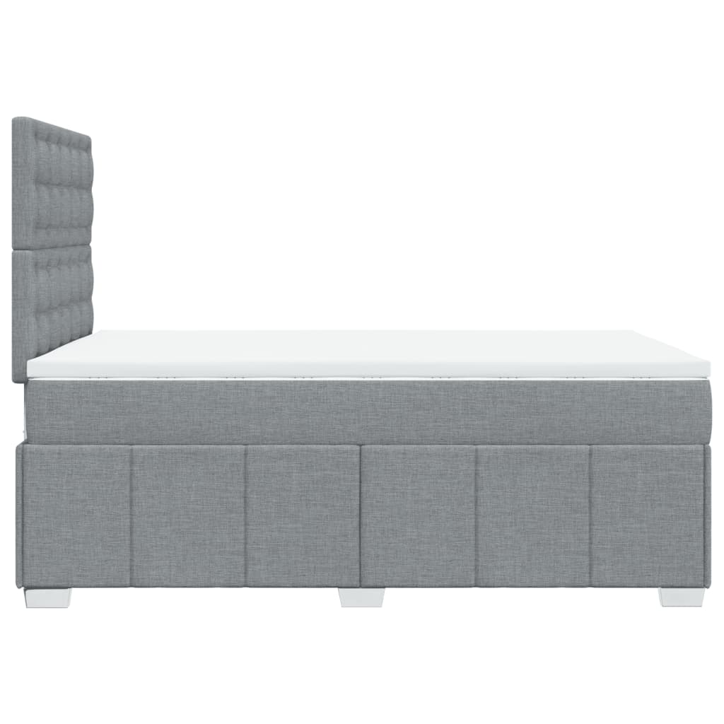 Κρεβάτι Boxspring με Στρώμα Ανοιχτό Γκρι 120x200 εκ. Υφασμάτινο - Pakobazaar