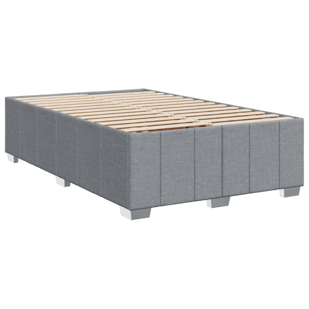 Κρεβάτι Boxspring με Στρώμα Ανοιχτό Γκρι 120x200 εκ. Υφασμάτινο - Pakobazaar