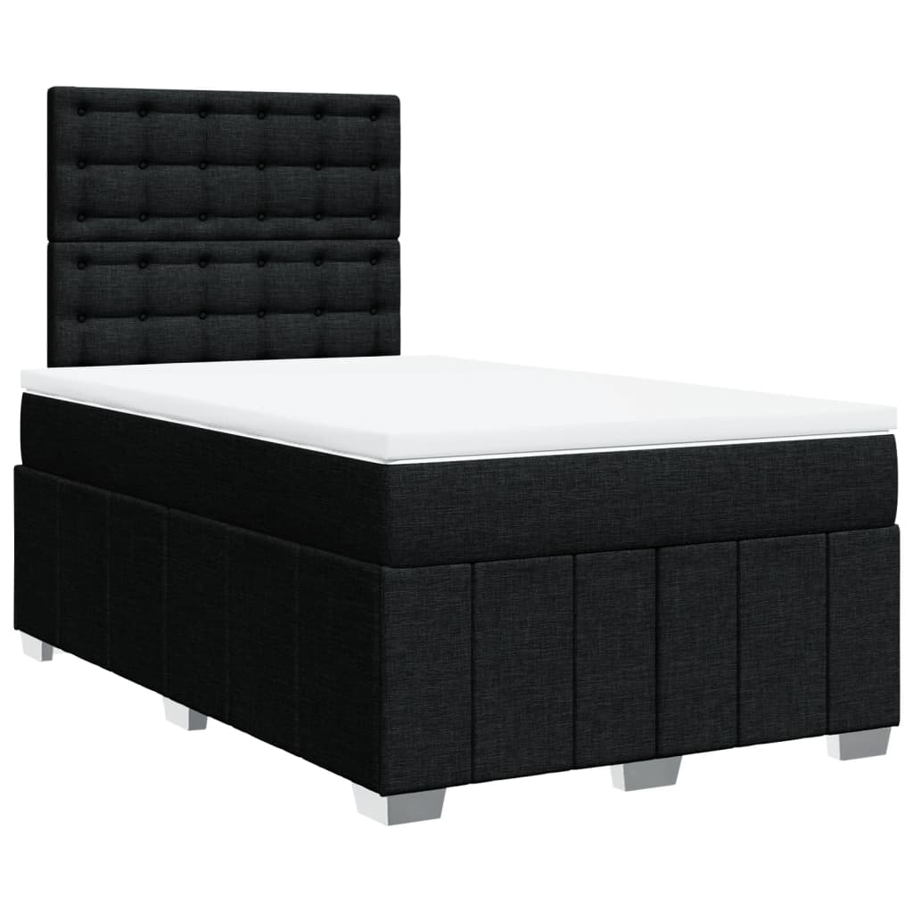 Κρεβάτι Boxspring με Στρώμα Μαύρο 120x200 εκ. Υφασμάτινο - Pakobazaar