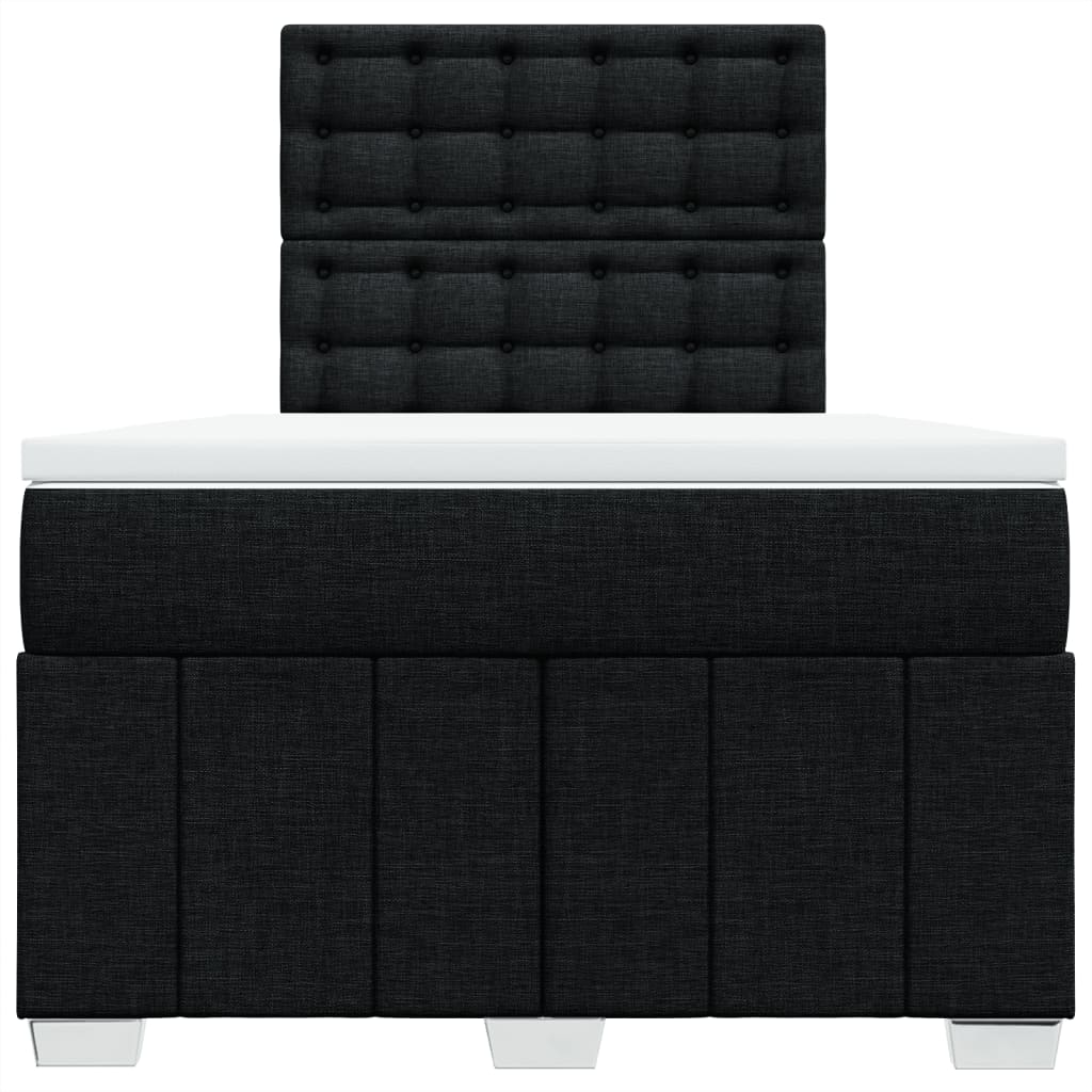 Κρεβάτι Boxspring με Στρώμα Μαύρο 120x200 εκ. Υφασμάτινο - Pakobazaar