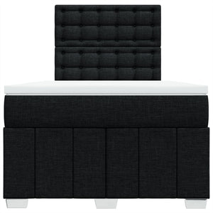 Κρεβάτι Boxspring με Στρώμα Μαύρο 120x200 εκ. Υφασμάτινο - Pakobazaar