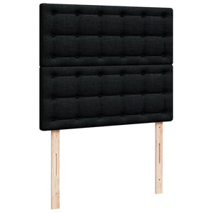 Κρεβάτι Boxspring με Στρώμα Μαύρο 120x200 εκ. Υφασμάτινο - Pakobazaar