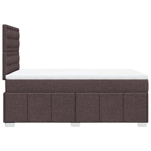 Κρεβάτι Boxspring με Στρώμα Σκούρο Καφέ 120x200 εκ. Υφασμάτινο - Pakobazaar