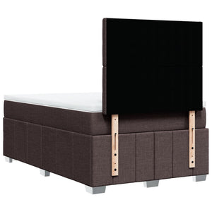 Κρεβάτι Boxspring με Στρώμα Σκούρο Καφέ 120x200 εκ. Υφασμάτινο - Pakobazaar