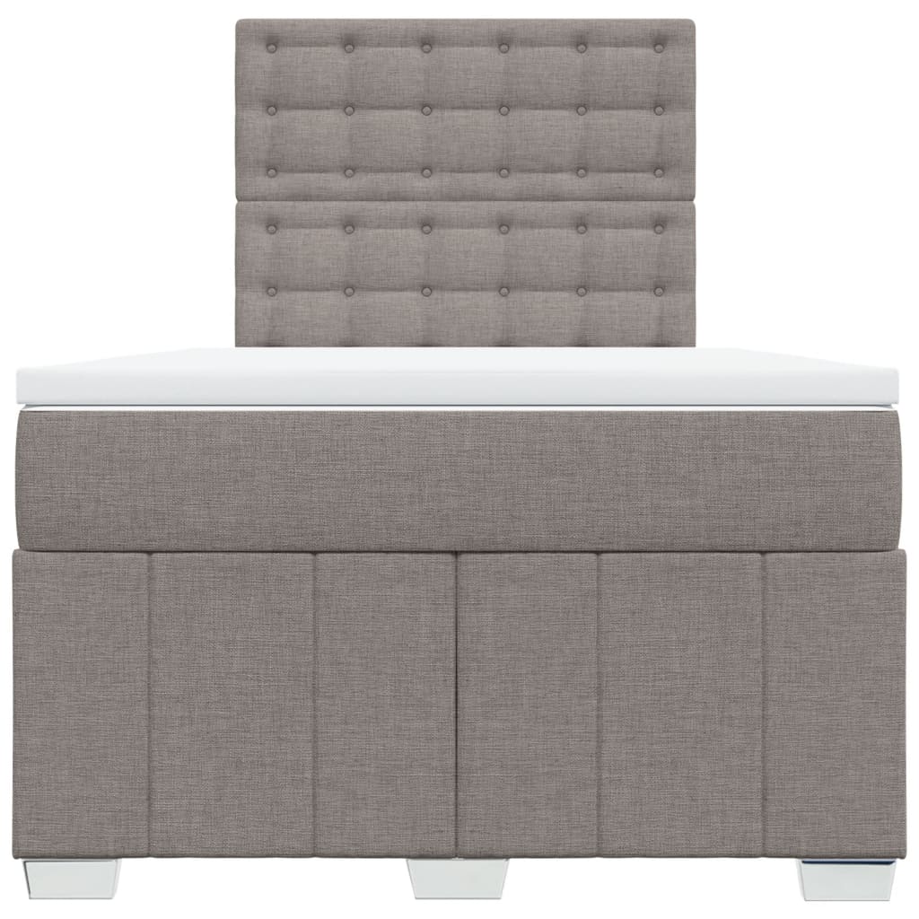 Κρεβάτι Boxspring με Στρώμα Taupe 120x200 εκ. Υφασμάτινο
