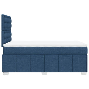 Κρεβάτι Boxspring με Στρώμα Μπλε 120x200 εκ. Υφασμάτινο - Pakobazaar