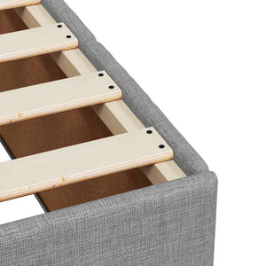 Κρεβάτι Boxspring με Στρώμα Ανοιχτό Γκρι 140x190 εκ. Υφασμάτινο - Pakobazaar
