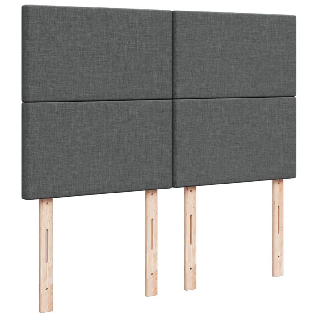 Κρεβάτι Boxspring με Στρώμα Σκούρο Γκρι 140x190 εκ. Υφασμάτινο - Pakobazaar