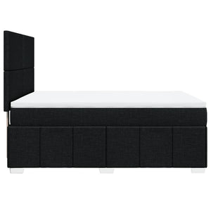 Κρεβάτι Boxspring με Στρώμα Μαύρο 140x190 εκ. Υφασμάτινο - Pakobazaar
