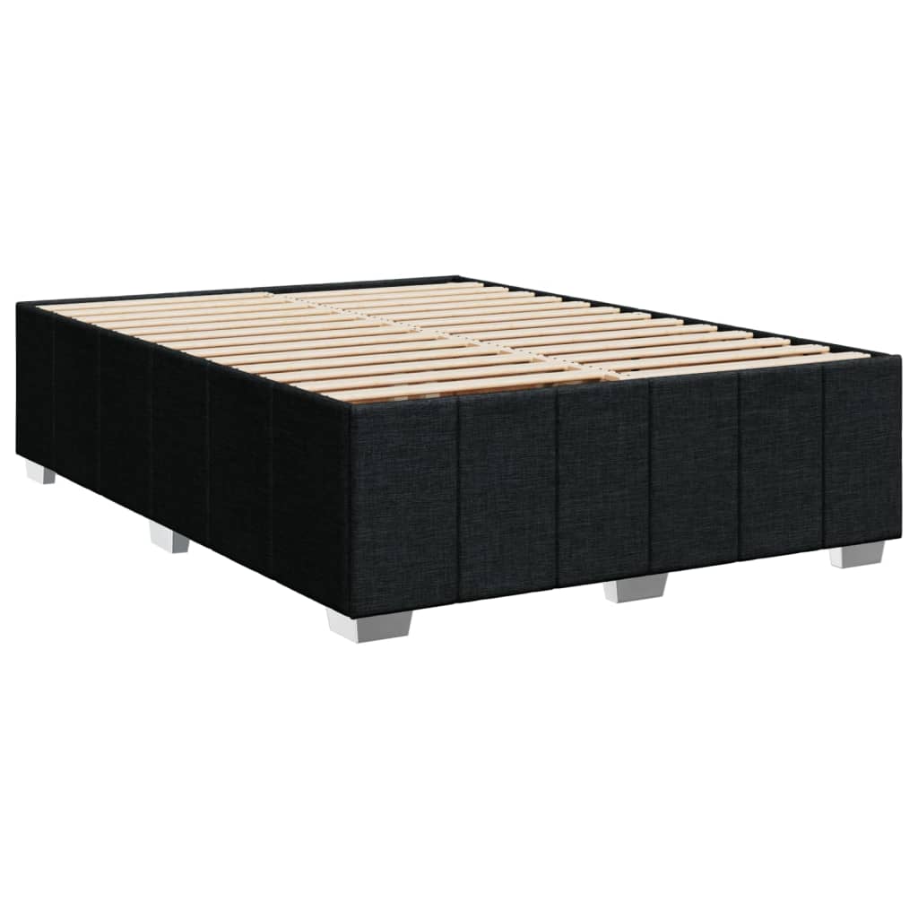 Κρεβάτι Boxspring με Στρώμα Μαύρο 140x190 εκ. Υφασμάτινο - Pakobazaar