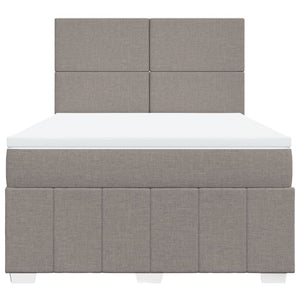 Κρεβάτι Boxspring με Στρώμα Taupe 140x190 εκ. Υφασμάτινο - Pakobazaar