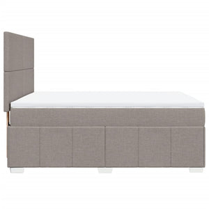 Κρεβάτι Boxspring με Στρώμα Taupe 140x190 εκ. Υφασμάτινο - Pakobazaar
