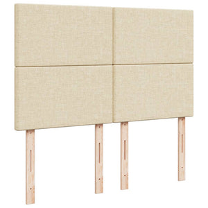 Κρεβάτι Boxspring με Στρώμα Κρεμ 140x190 εκ. Υφασμάτινο - Pakobazaar