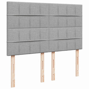 Κρεβάτι Boxspring με Στρώμα Ανοιχτό Γκρι 140x190 εκ. Υφασμάτινο - Pakobazaar