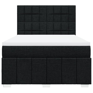 Κρεβάτι Boxspring με Στρώμα Μαύρο 140x190 εκ. Υφασμάτινο - Pakobazaar