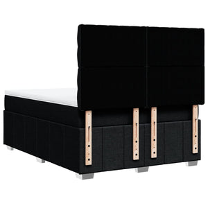 Κρεβάτι Boxspring με Στρώμα Μαύρο 140x190 εκ. Υφασμάτινο - Pakobazaar