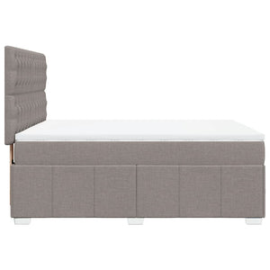 Κρεβάτι Boxspring με Στρώμα Taupe 140x190 εκ. Υφασμάτινο - Pakobazaar
