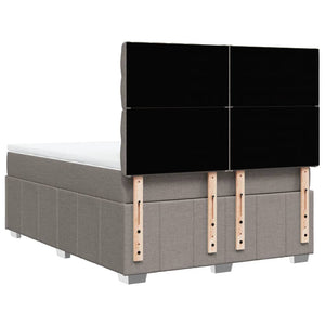 Κρεβάτι Boxspring με Στρώμα Taupe 140x190 εκ. Υφασμάτινο - Pakobazaar