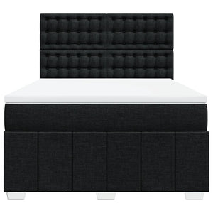Κρεβάτι Boxspring με Στρώμα Μαύρο 140x190 εκ. Υφασμάτινο - Pakobazaar