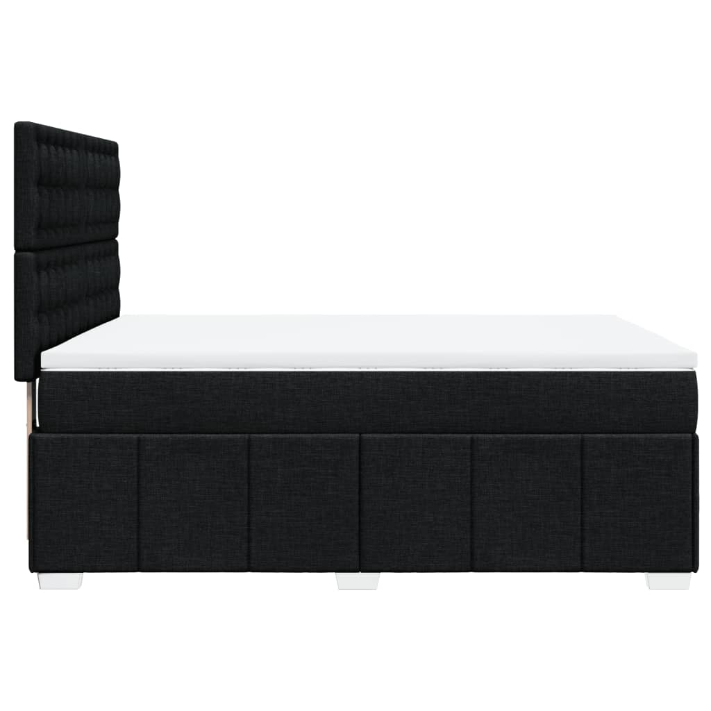 Κρεβάτι Boxspring με Στρώμα Μαύρο 140x190 εκ. Υφασμάτινο - Pakobazaar