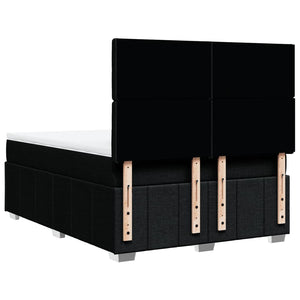 Κρεβάτι Boxspring με Στρώμα Μαύρο 140x190 εκ. Υφασμάτινο - Pakobazaar
