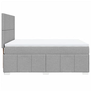 Κρεβάτι Boxspring με Στρώμα Ανοιχτό Γκρι 140x200 εκ. Υφασμάτινο