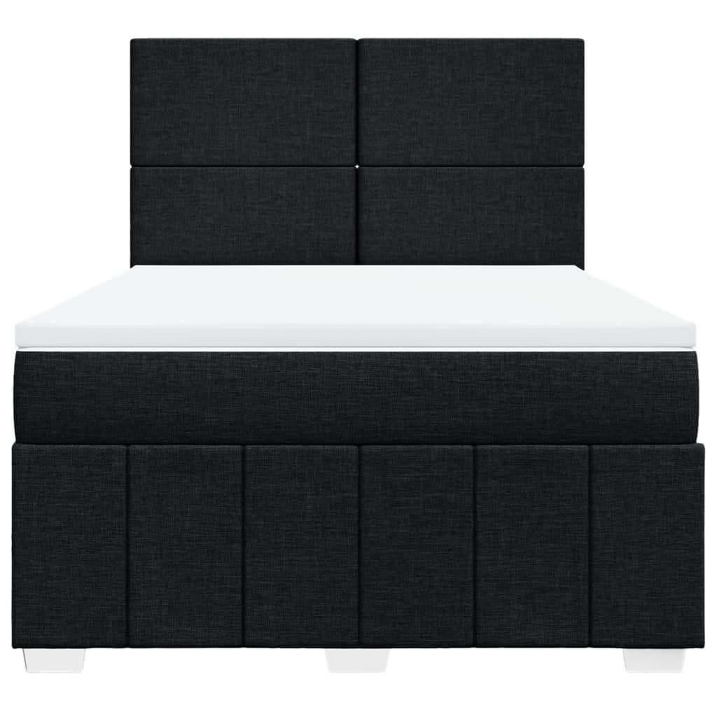 Κρεβάτι Boxspring με Στρώμα Μαύρο 140x200 εκ. Υφασμάτινο - Pakobazaar