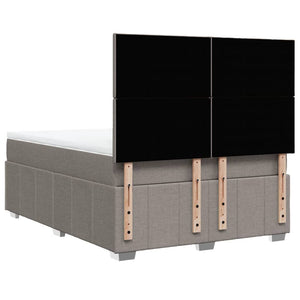 Κρεβάτι Boxspring με Στρώμα Taupe 140x200 εκ. Υφασμάτινο