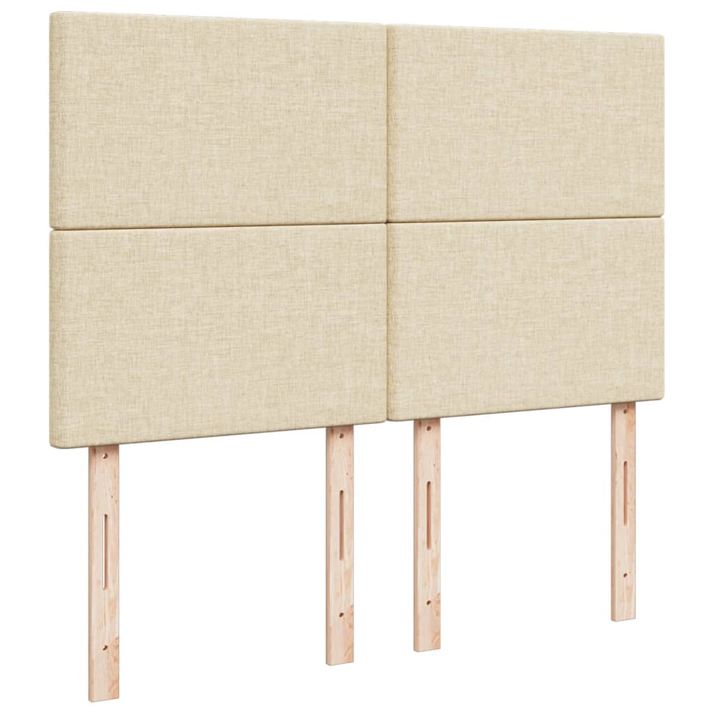 Κρεβάτι Boxspring με Στρώμα Κρεμ 140x200 εκ. Υφασμάτινο - Pakobazaar