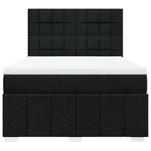 Κρεβάτι Boxspring με Στρώμα Μαύρο 140x200 εκ. Υφασμάτινο