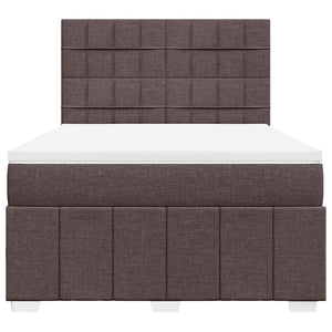 Κρεβάτι Boxspring με Στρώμα Σκούρο Καφέ 140x200 εκ Υφασμάτινο
