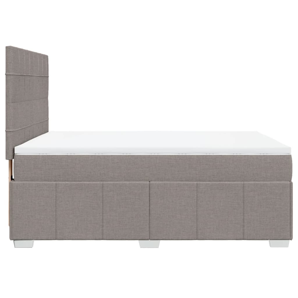 Κρεβάτι Boxspring με Στρώμα Taupe 140x200 εκ. Υφασμάτινο