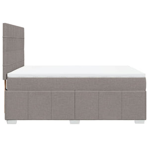 Κρεβάτι Boxspring με Στρώμα Taupe 140x200 εκ. Υφασμάτινο