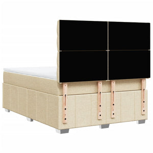 Κρεβάτι Boxspring με Στρώμα Κρεμ 140x200 εκ. Υφασμάτινο - Pakobazaar