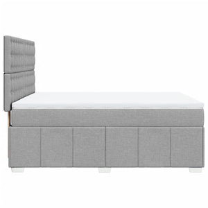 Κρεβάτι Boxspring με Στρώμα Ανοιχτό Γκρι 140x200 εκ. Υφασμάτινο