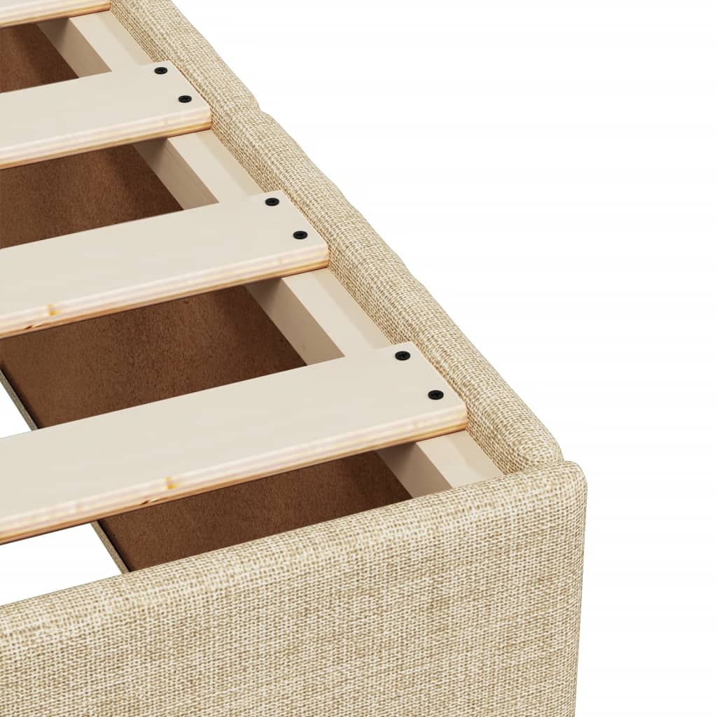 Κρεβάτι Boxspring με Στρώμα Κρεμ 140x200 εκ. Υφασμάτινο - Pakobazaar