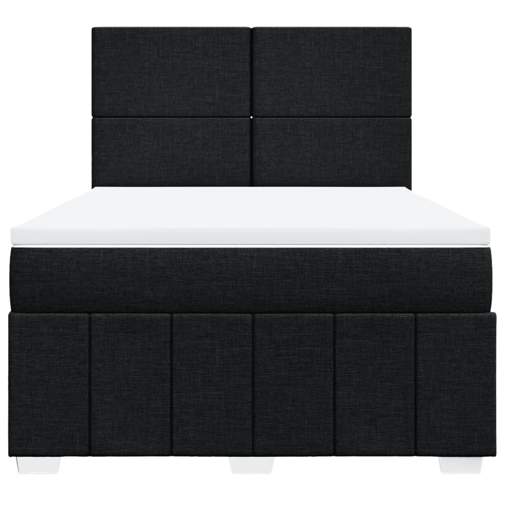 Κρεβάτι Boxspring με Στρώμα Μαύρο 160x200 εκ. Υφασμάτινο - Pakobazaar