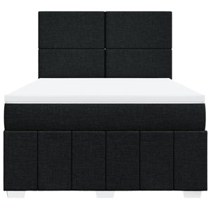 Κρεβάτι Boxspring με Στρώμα Μαύρο 160x200 εκ. Υφασμάτινο - Pakobazaar