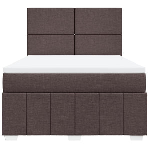 Κρεβάτι Boxspring με Στρώμα Σκούρο Καφέ 160x200 εκ Υφασμάτινο - Pakobazaar