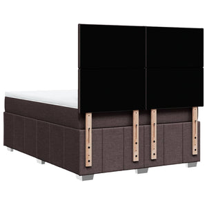 Κρεβάτι Boxspring με Στρώμα Σκούρο Καφέ 160x200 εκ Υφασμάτινο - Pakobazaar