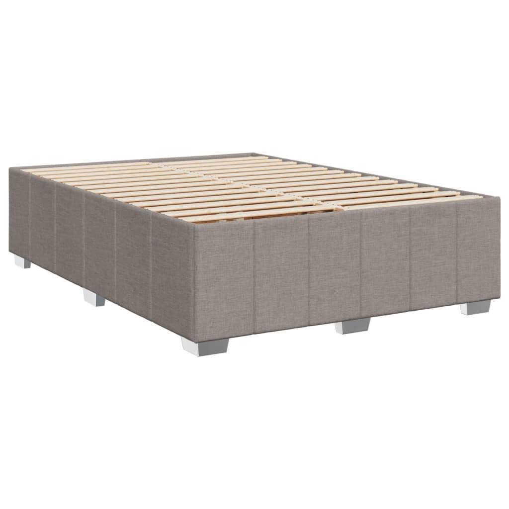 Κρεβάτι Boxspring με Στρώμα Taupe 160x200 εκ. Υφασμάτινο - Pakobazaar