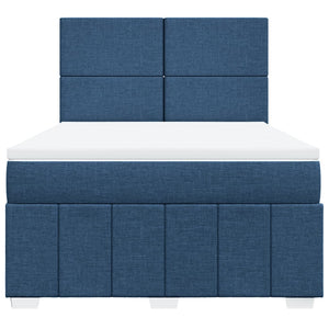Κρεβάτι Boxspring με Στρώμα Μπλε 160x200 εκ. Υφασμάτινο - Pakobazaar