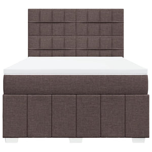 Κρεβάτι Boxspring με Στρώμα Σκούρο Καφέ 160x200 εκ Υφασμάτινο - Pakobazaar