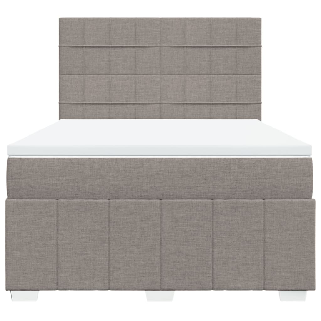 Κρεβάτι Boxspring με Στρώμα Taupe 160x200 εκ. Υφασμάτινο - Pakobazaar