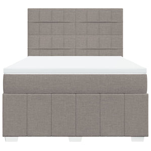 Κρεβάτι Boxspring με Στρώμα Taupe 160x200 εκ. Υφασμάτινο - Pakobazaar